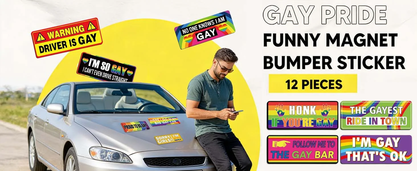 Gay Pride Funny Car Magnet