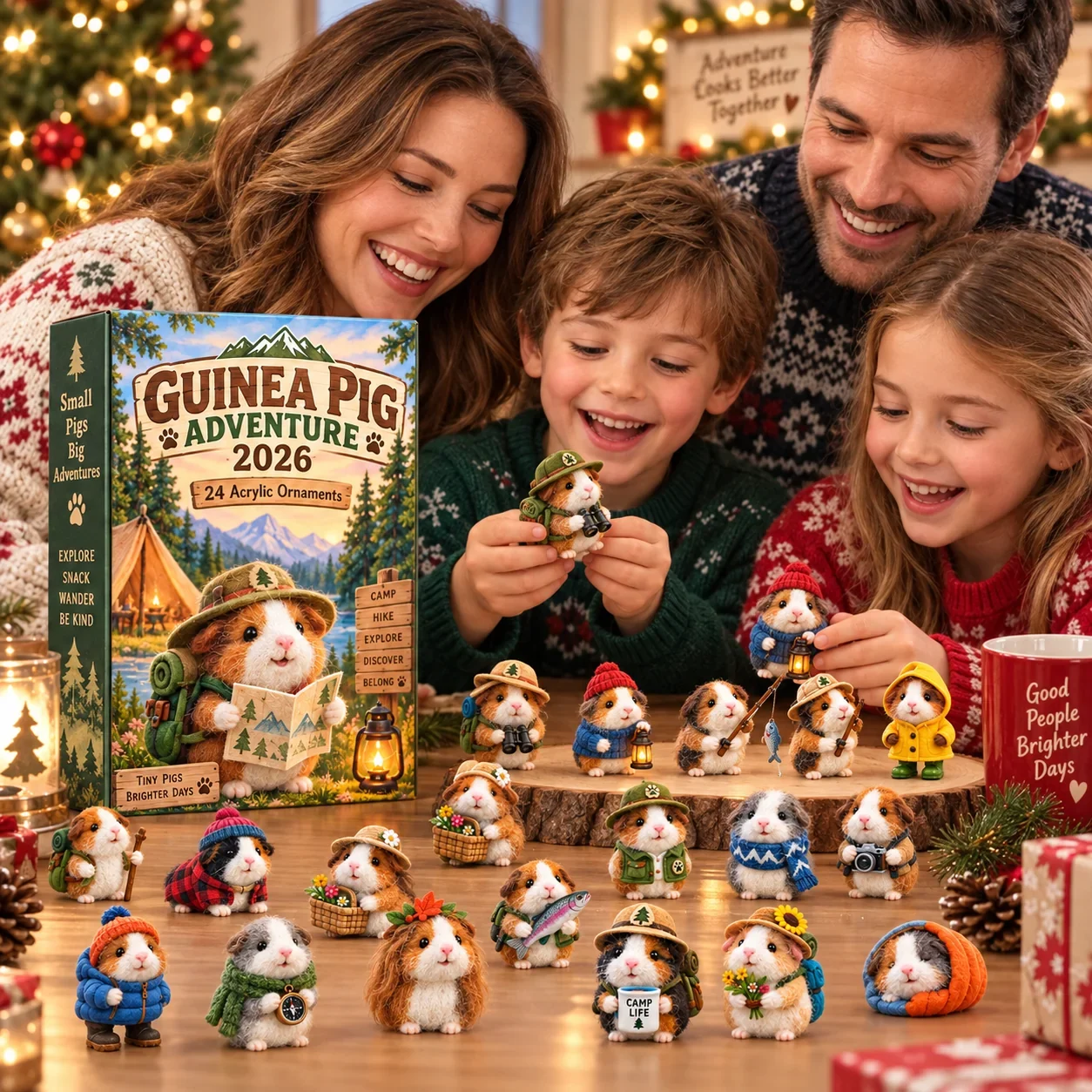 Guinea pig Christmas advent calendar with 24 mini figures