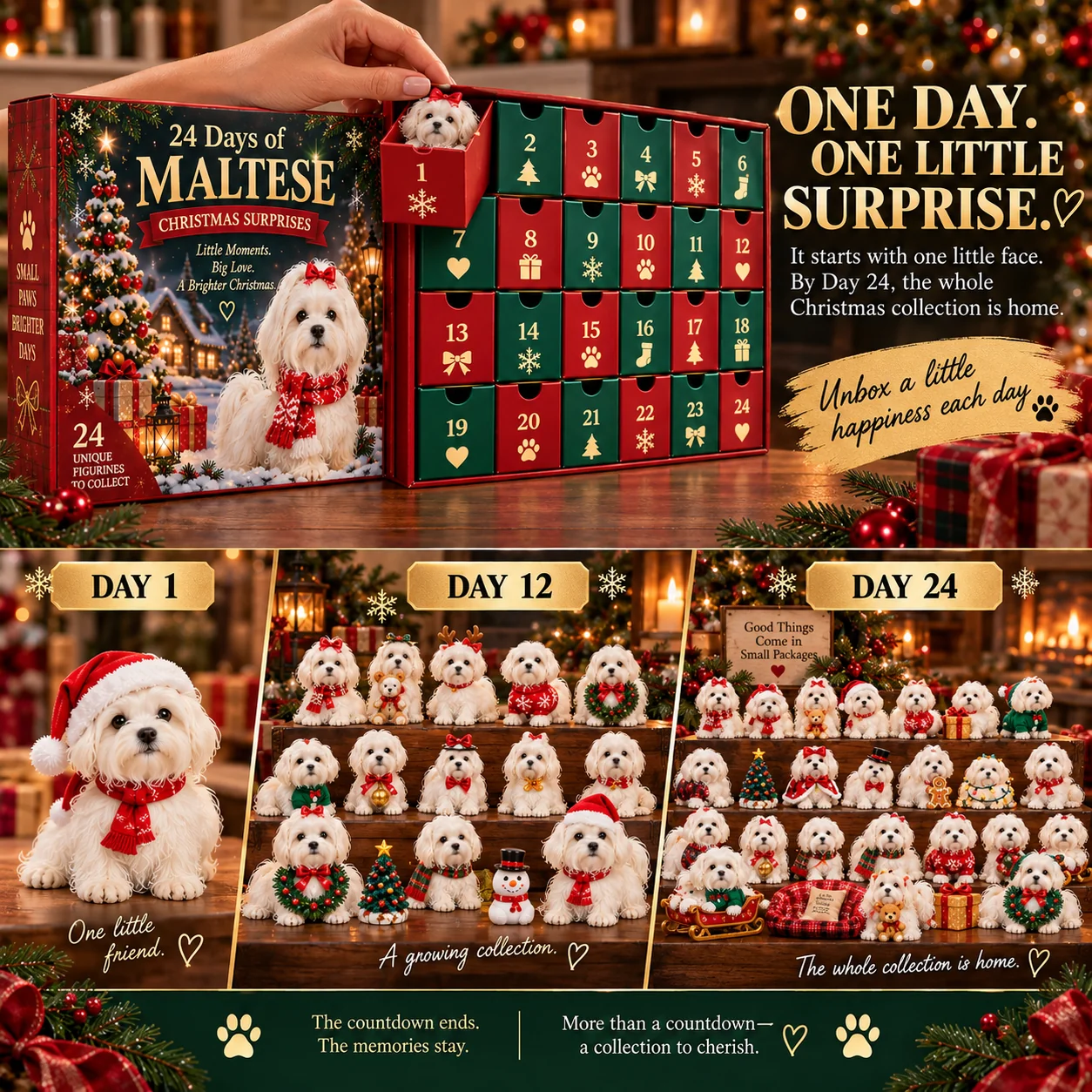 Maltese drawer-style Christmas countdown from day one to day twenty-four