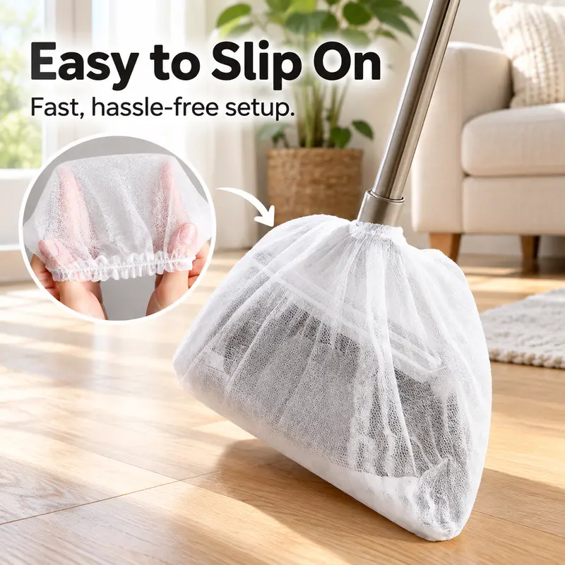 Disposable broom dusting cover collecting fine dust