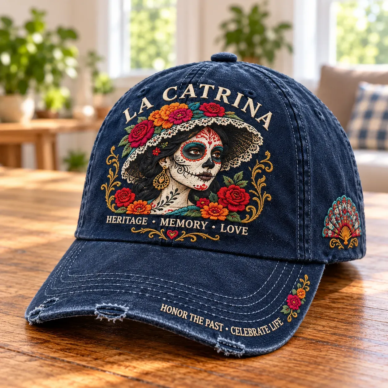 Navy Blue La Catrina baseball cap
