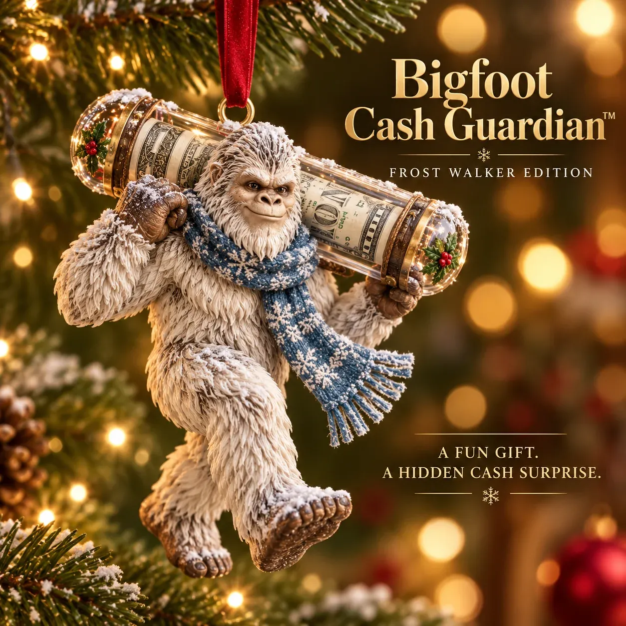 Bigfoot Christmas ornament style