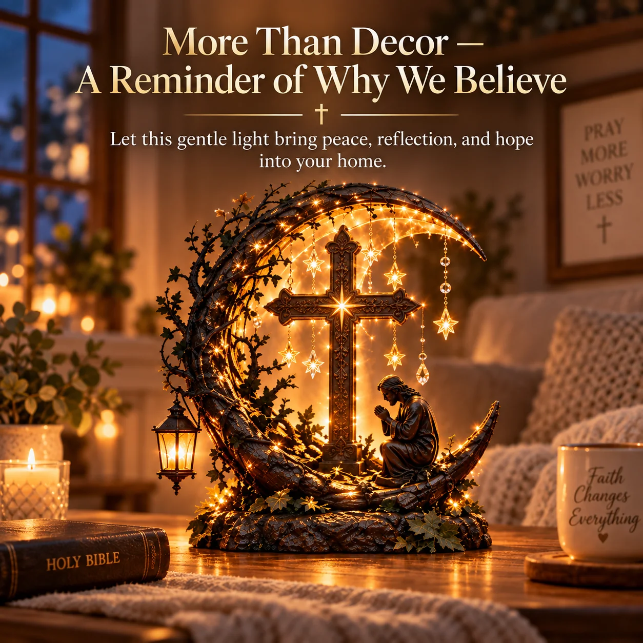 Meaningful cross prayer home decoration