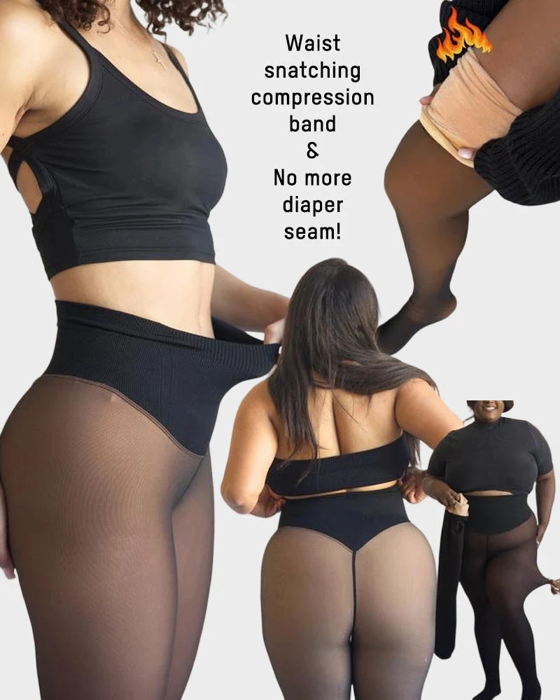 One seam fleece lined tights