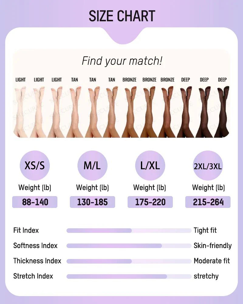 Fleece tights size chart