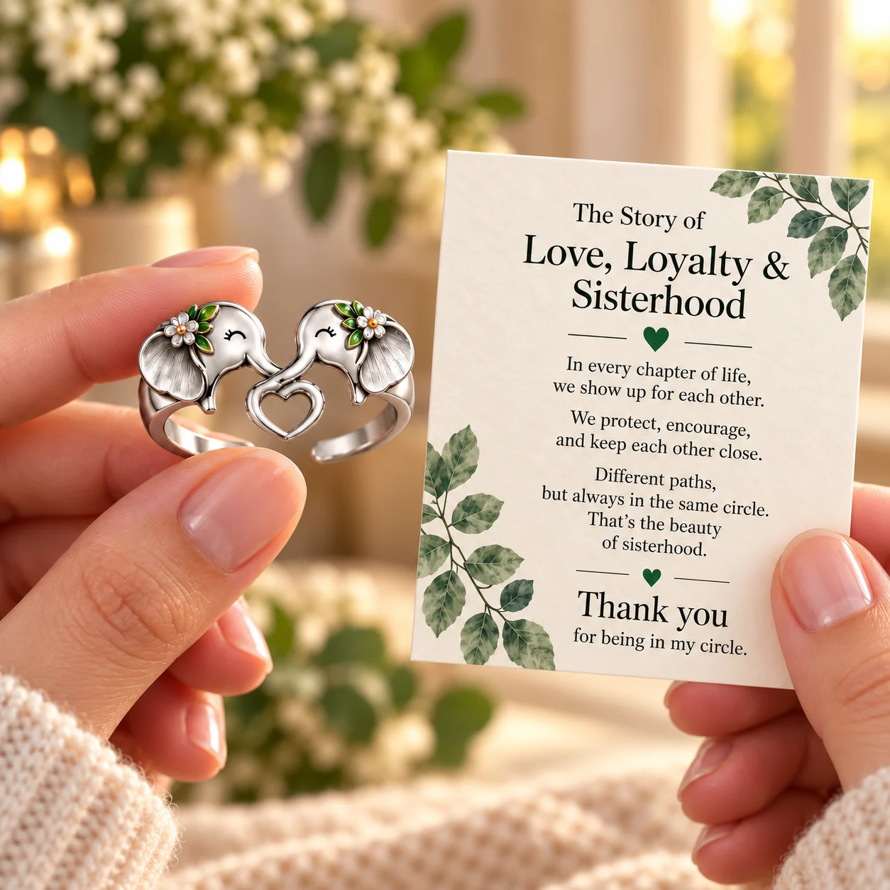 Elephant Heart friendship ring