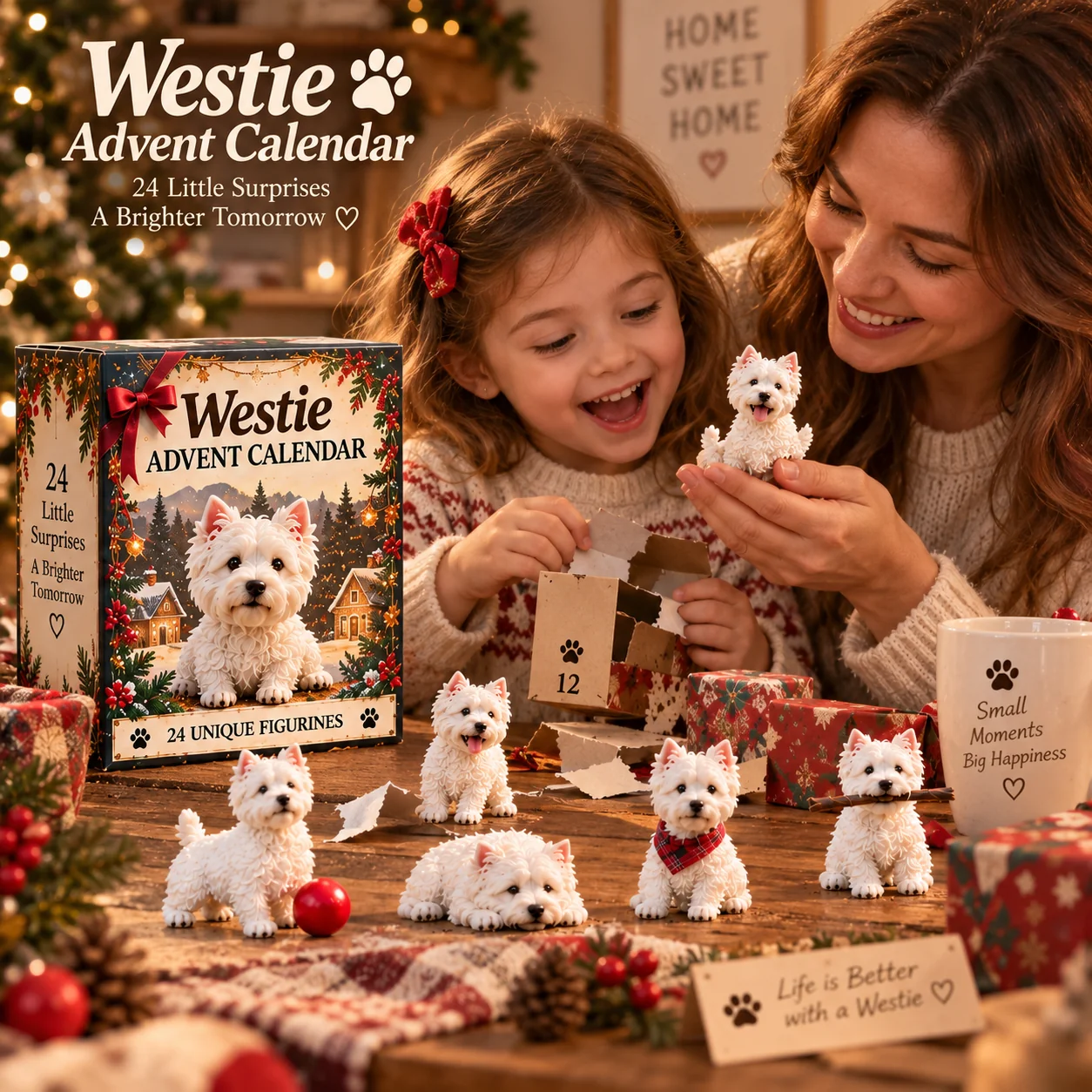Family opening Westie countdown surprises
