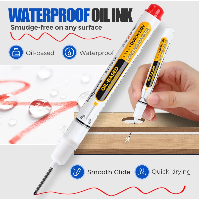 Quick-drying oil-based marker producing clear visible lines
