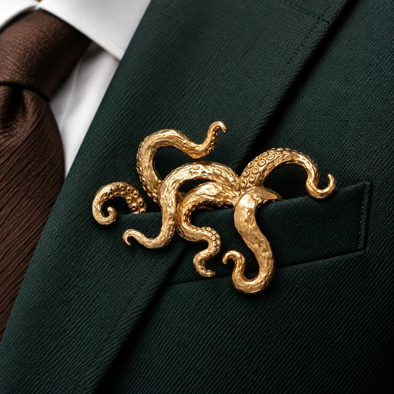 Sculptural alligator pocket accessory