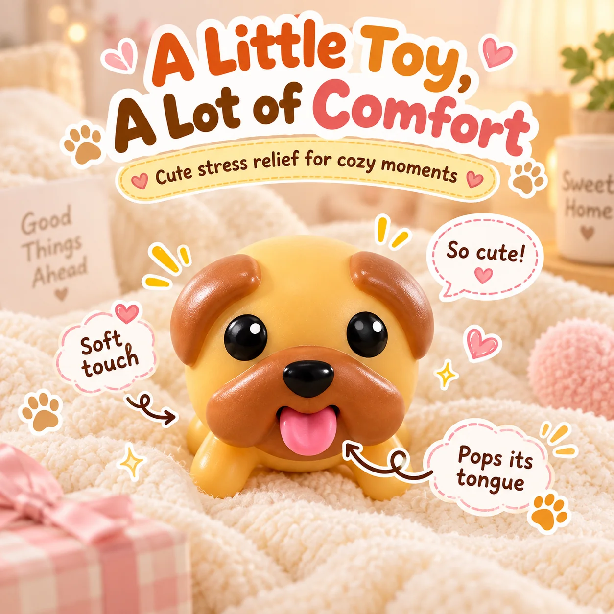 Hand pressing the puppy