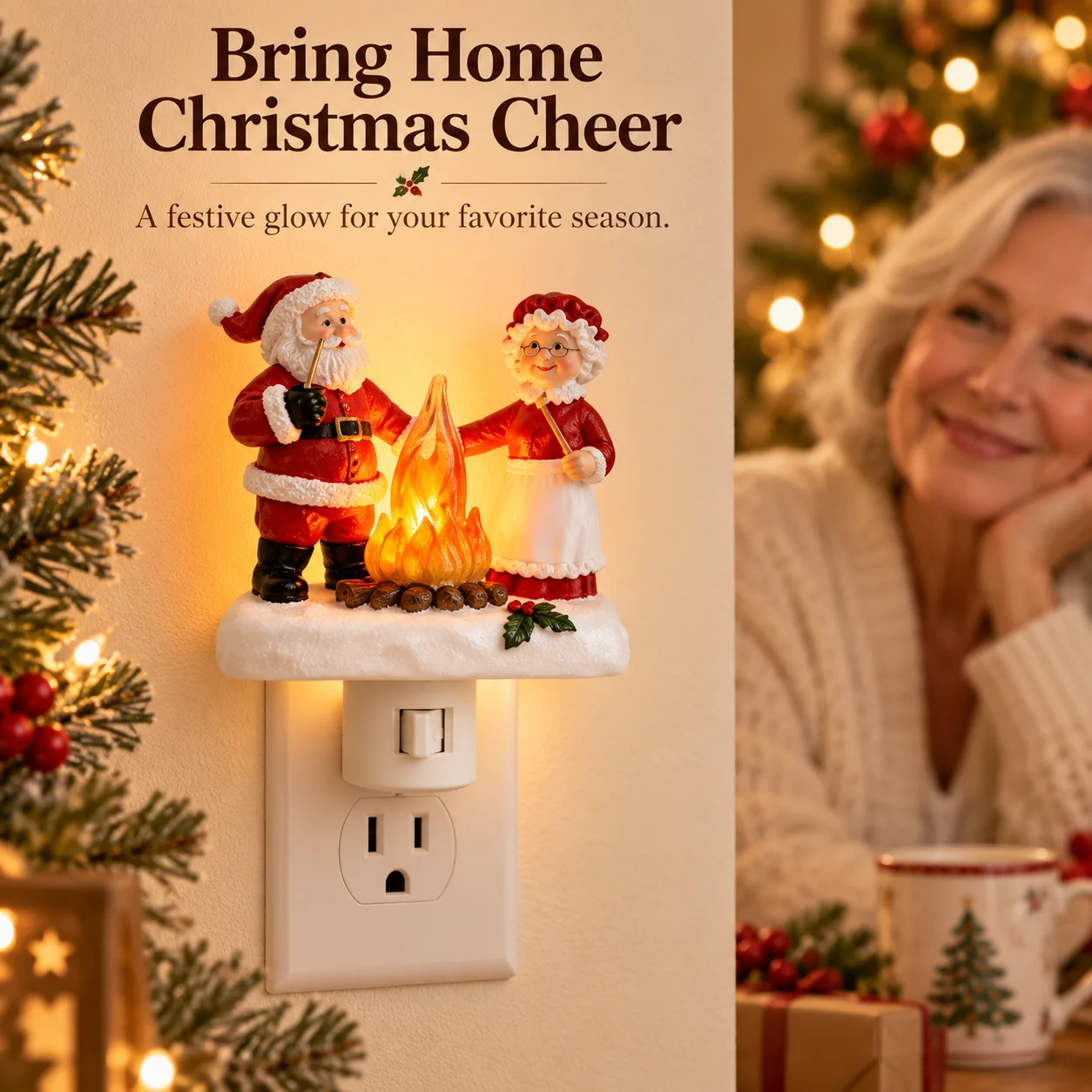 Santa Christmas seasonal plug-in night light