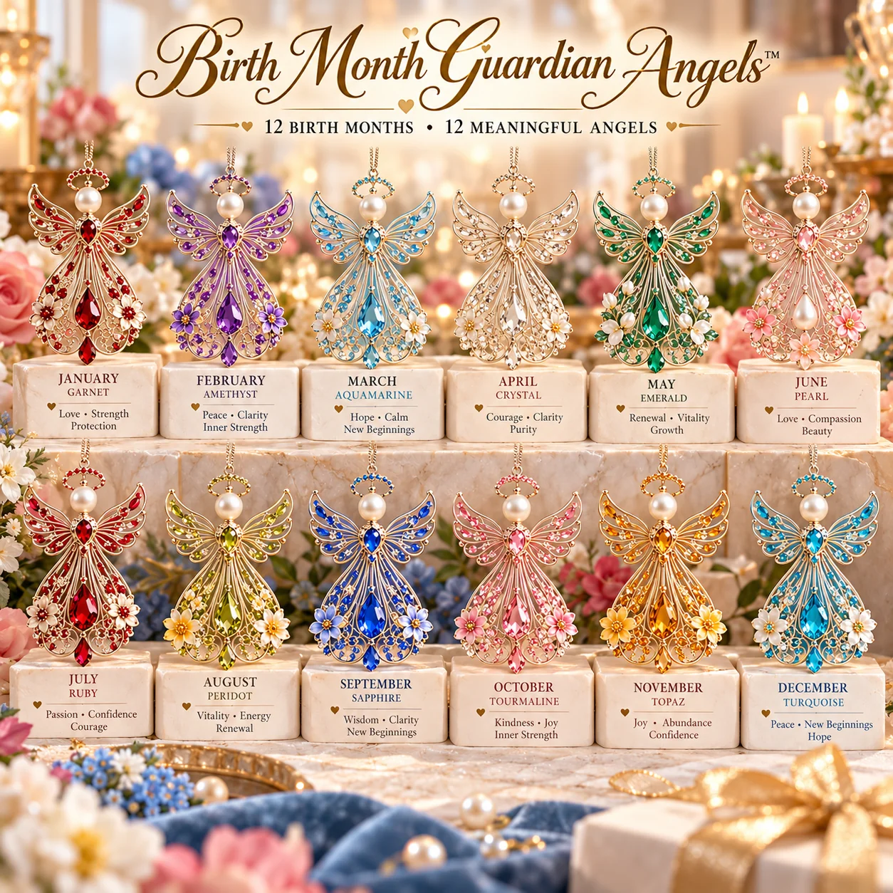 Birth Month Guardian Angels complete twelve month collection