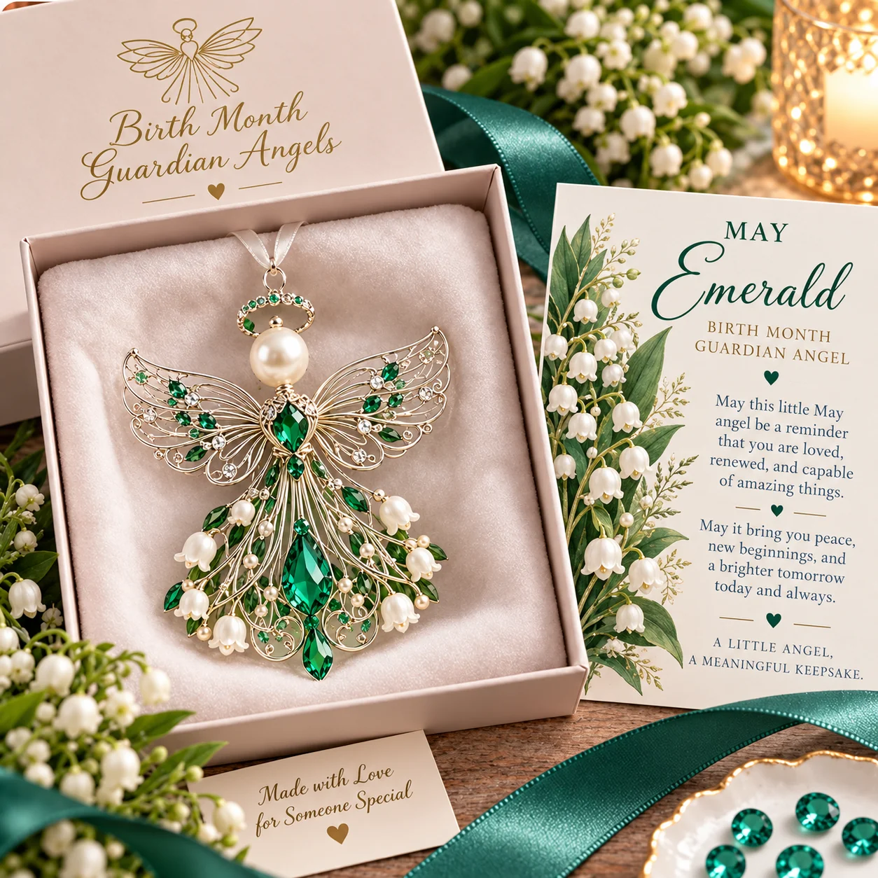 May Emerald Birth Month Guardian Angel