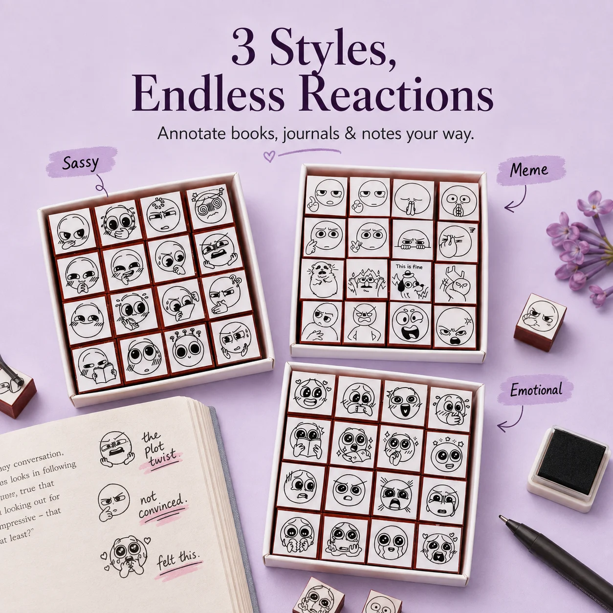 Three expressive stamp styles