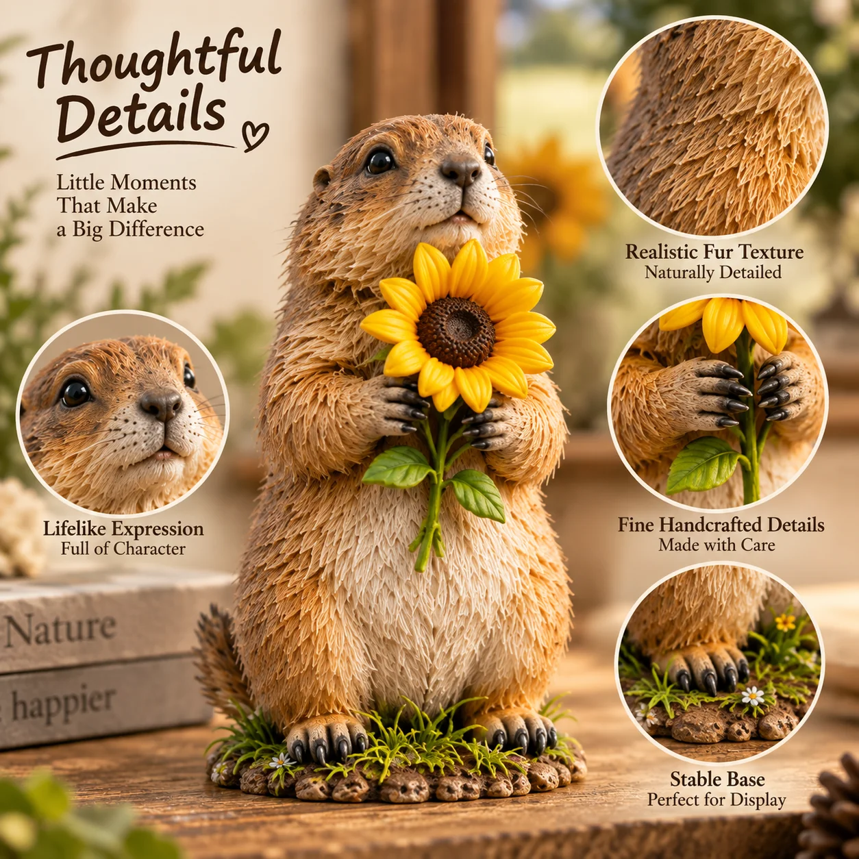 Prairie dog collectible close-up detail display