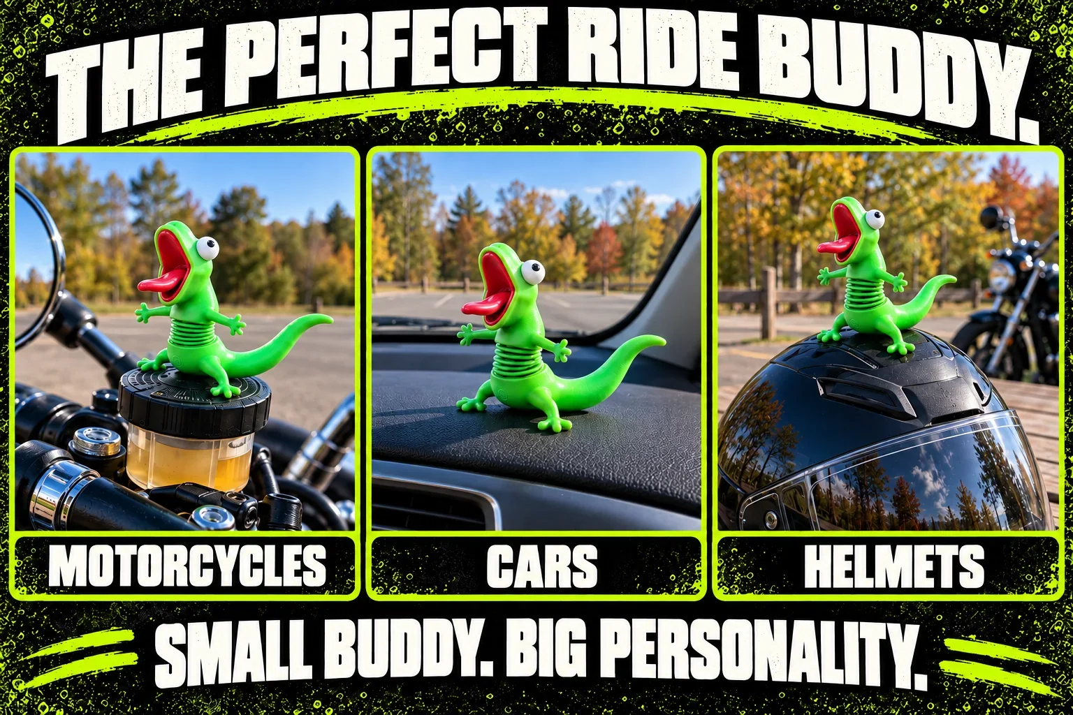 Graphic showing display placement on different ride surfaces