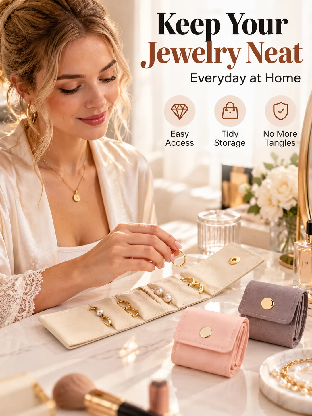 Compact jewelry organizer for daily use