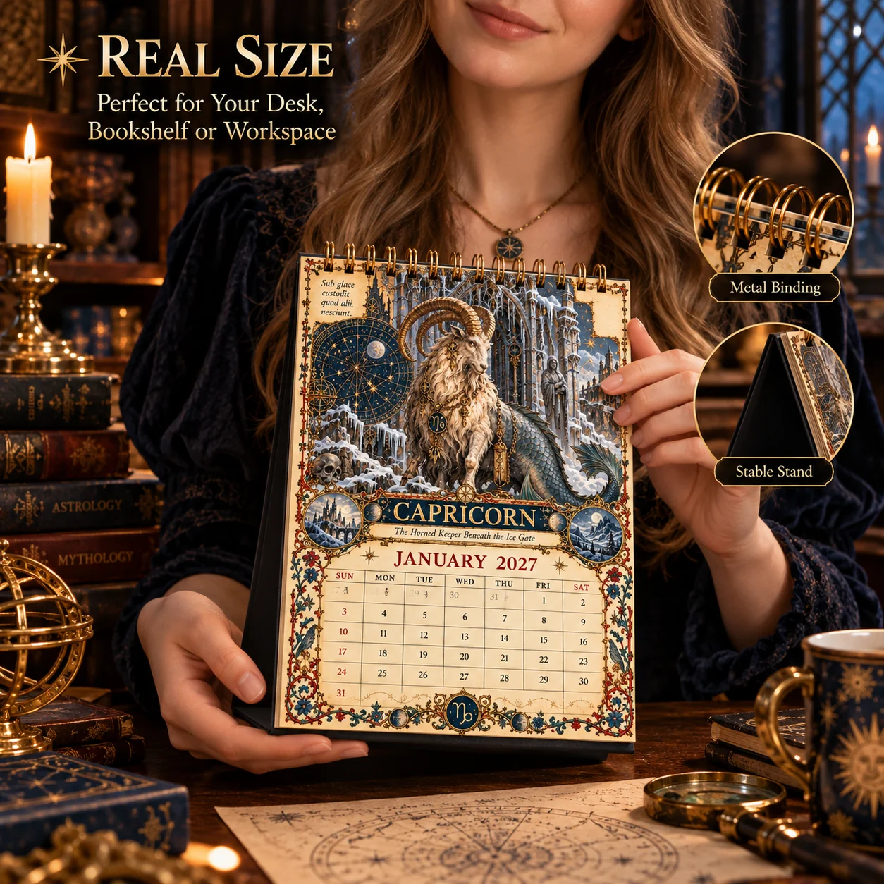 Person holding the Zodiac Grimoire Calendar
