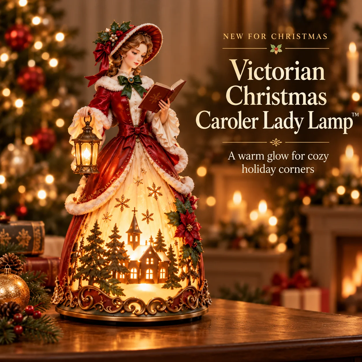 Victorian-inspired Christmas Caroler lighted centerpiece