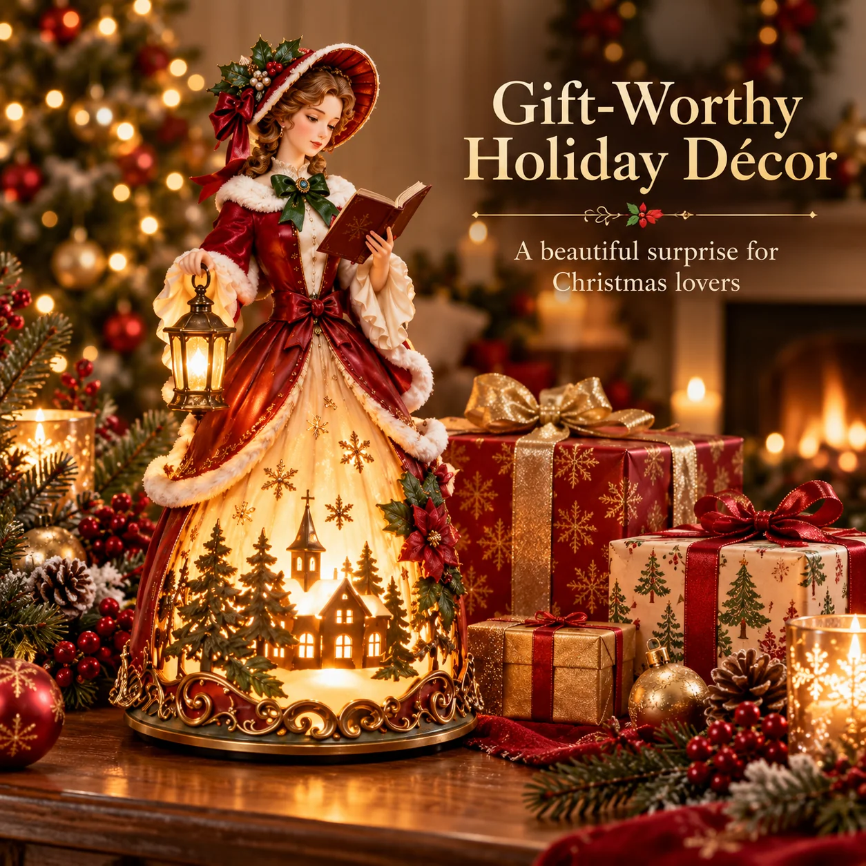 Victorian-inspired Christmas caroler holiday gift