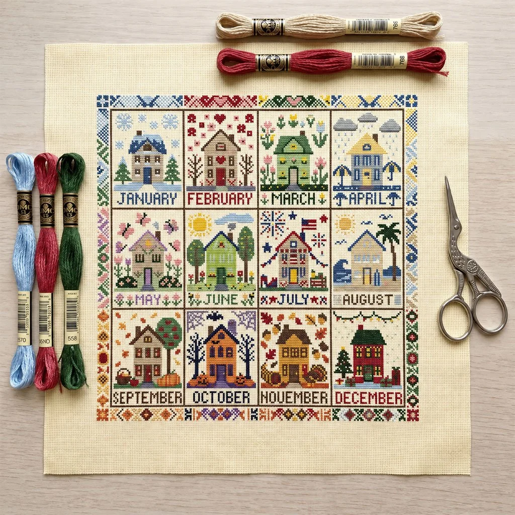 Cottage Seasons Cross Stitch