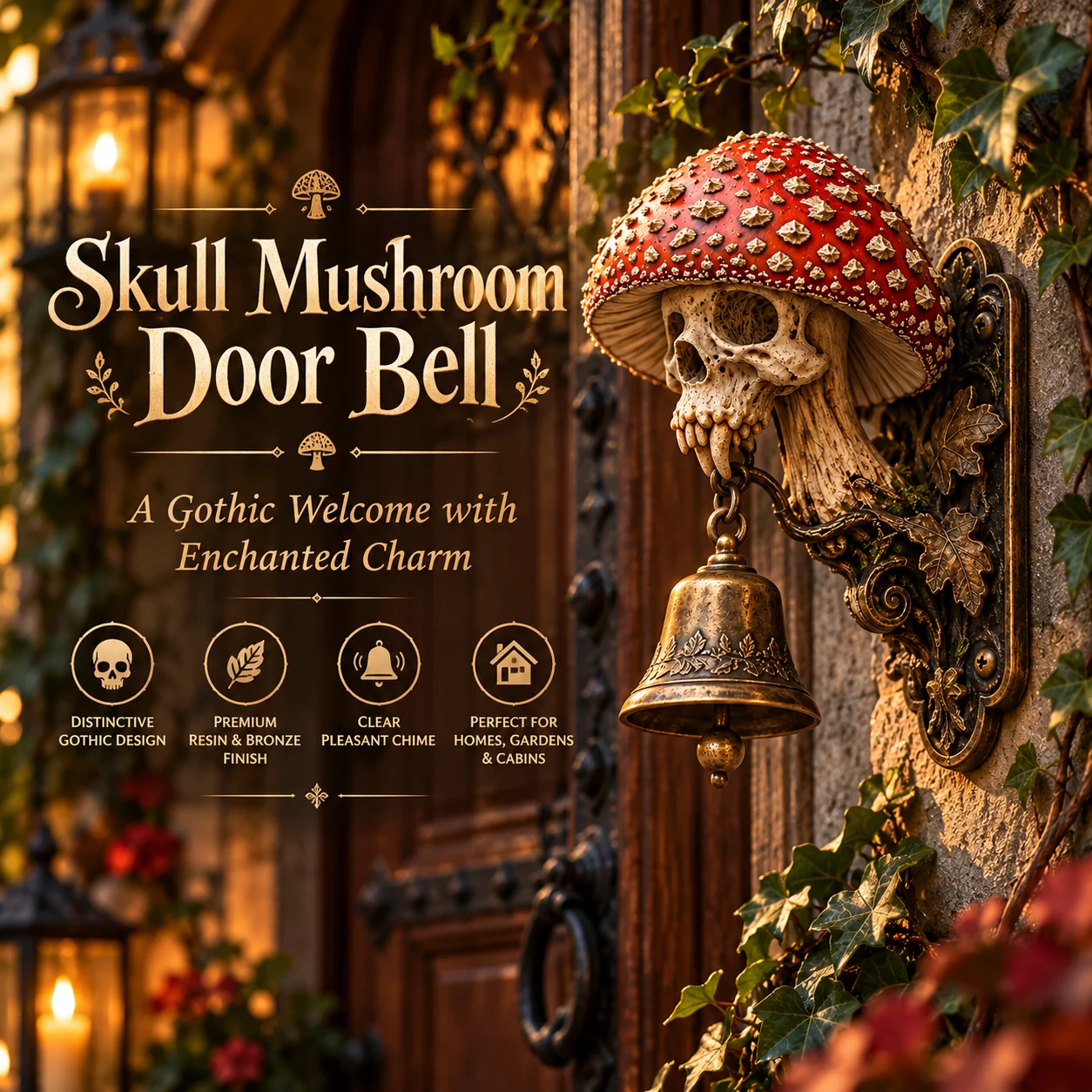 Skull Mushroom Door Bell gothic promotional artwork
