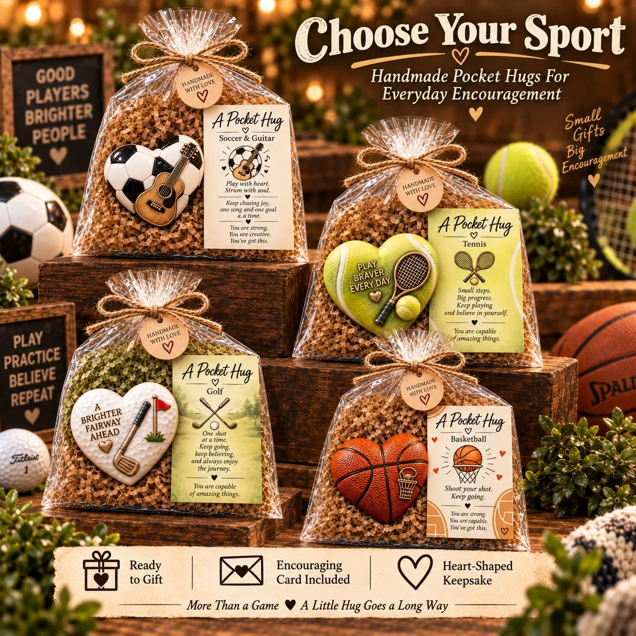 ๐ Sports Pocket Hug | Inspirational Athlete Keepsake Gift product view 3