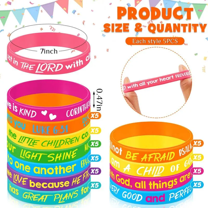 Bible verse bracelet size and quantity