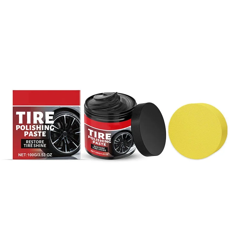 Tire Shine Balm with Sponge – Deep Black Tire Finish