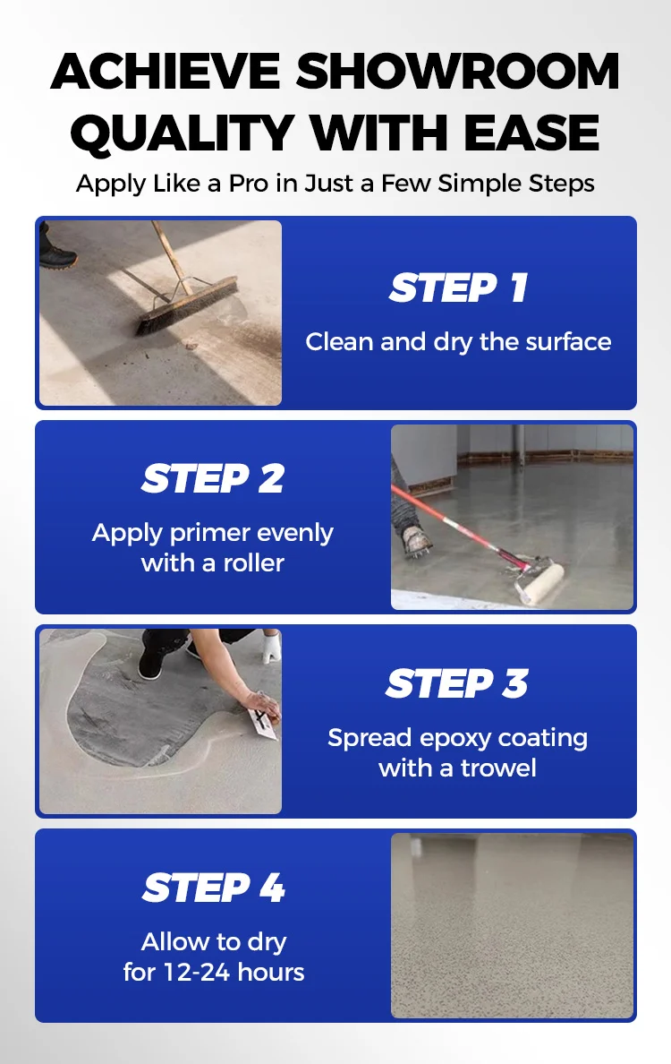 Four-step epoxy floor coating application guide