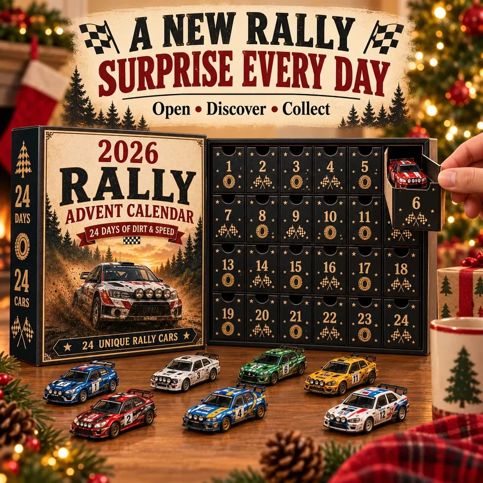 Family opening a numbered Rally Advent Calendar door