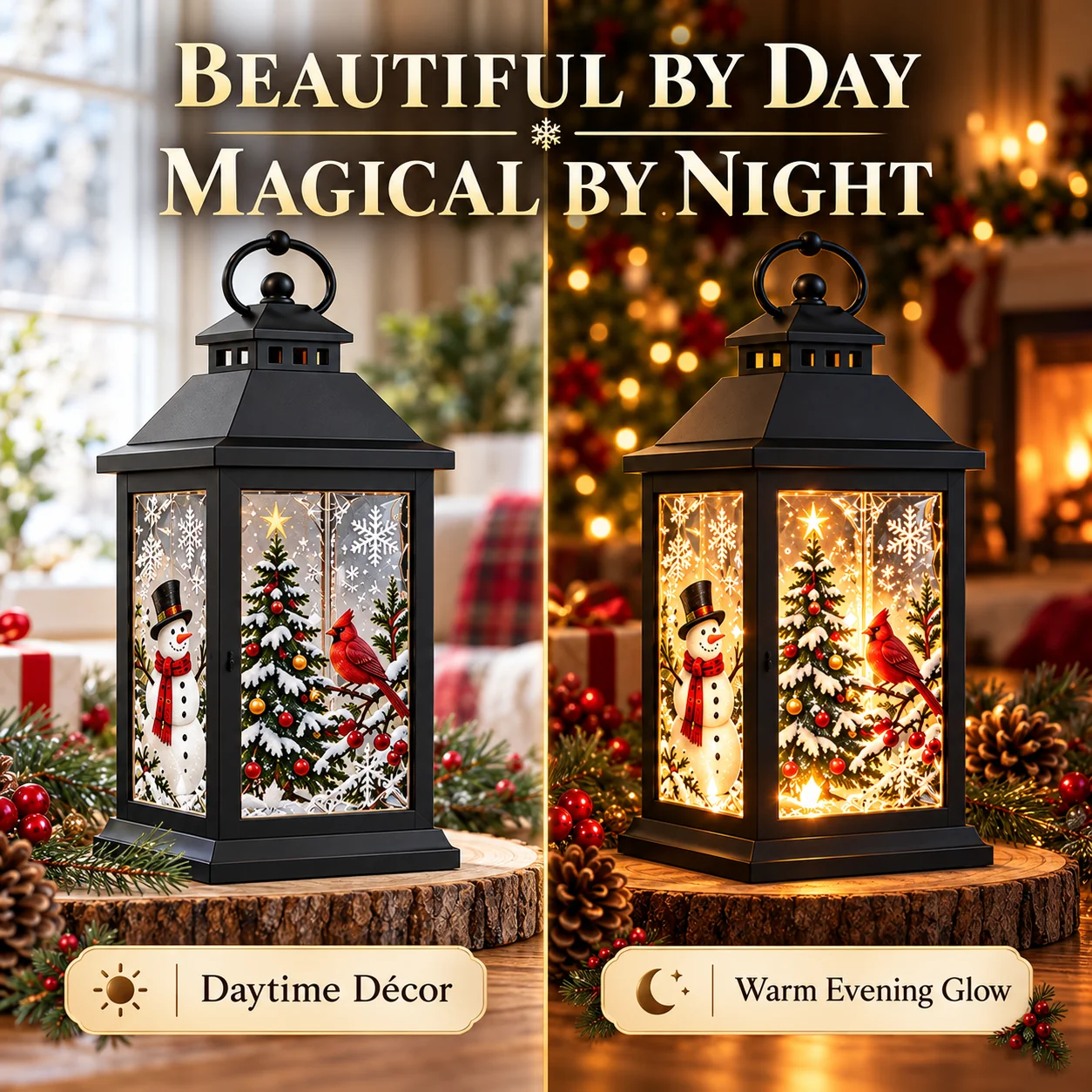 Interchangeable Crystal Lantern by day and night