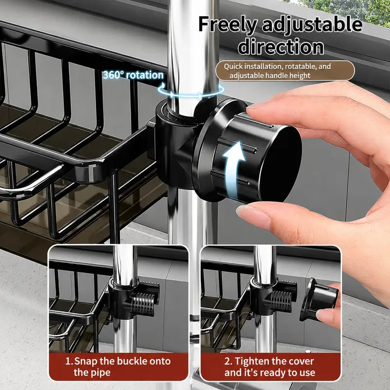 Multifunctional faucet sink storage shelf