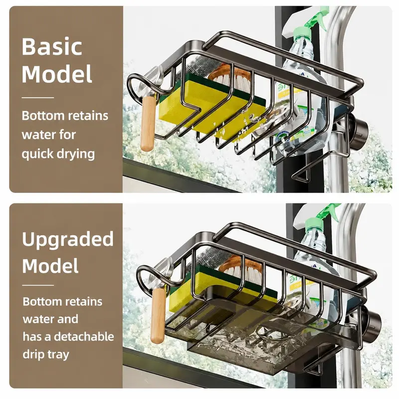 Easy tool free faucet organizer installation