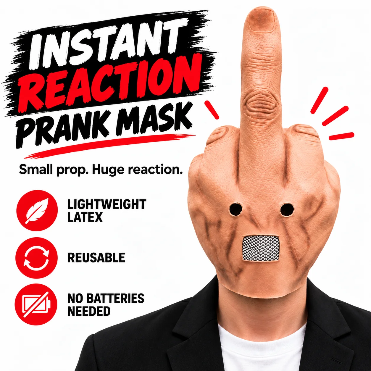 FINGERIK prank mask for Halloween content and everyday pranks