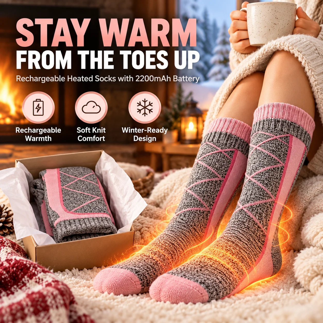 ThermoWarm rechargeable heated socks