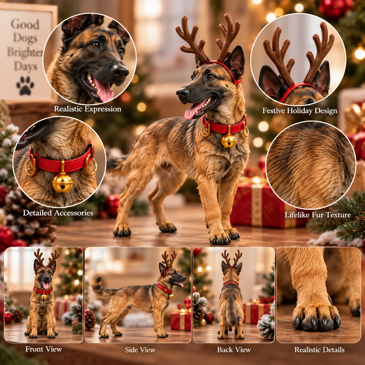 Detailed Belgian Malinois collectible figurine