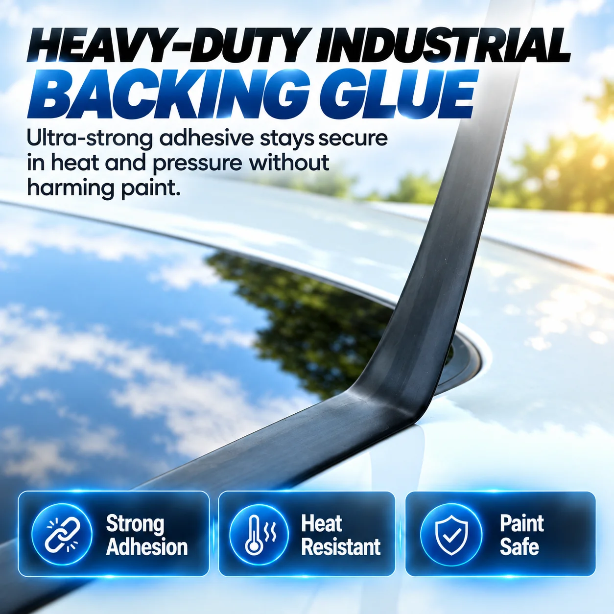 Strong backing glue feature