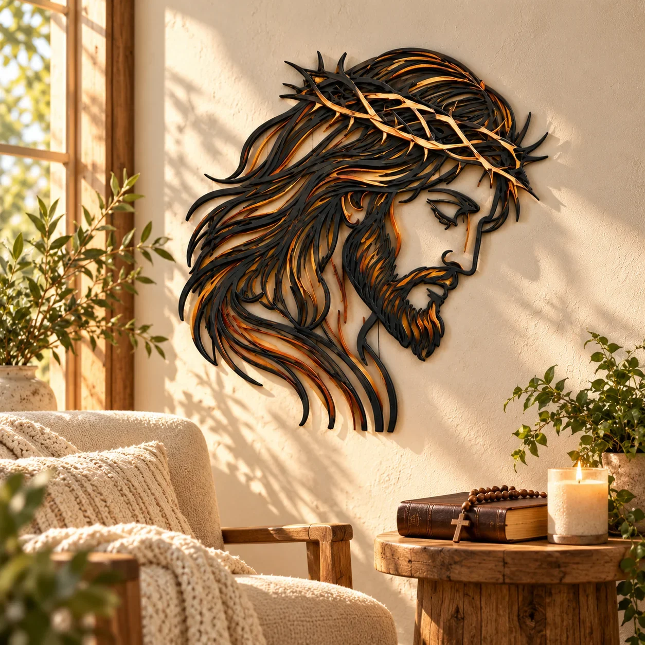 Jesus Crown of Grace wall art prayer corner