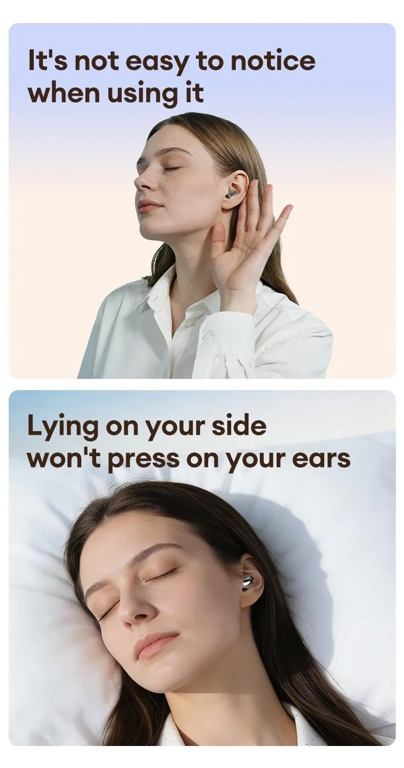 GT630S Bluetooth Wireless Earbuds with Chargeable Power Bank Case, 4 Earbuds, Clip-On Design, Noise Cancellation, Water Resistant, Reverse Phone Charging, Audio for Sports & Sleep, Android & iOS Compatible