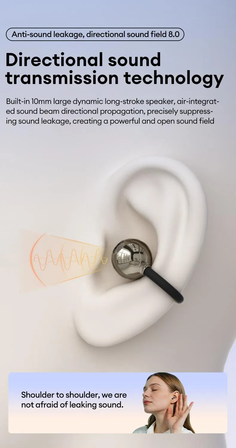 GT630S Bluetooth Wireless Earbuds with Chargeable Power Bank Case, 4 Earbuds, Clip-On Design, Noise Cancellation, Water Resistant, Reverse Phone Charging, Audio for Sports & Sleep, Android & iOS Compatible