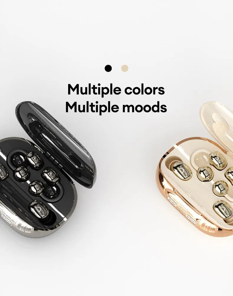 GT630S Bluetooth Wireless Earbuds with Chargeable Power Bank Case, 4 Earbuds, Clip-On Design, Noise Cancellation, Water Resistant, Reverse Phone Charging, Audio for Sports & Sleep, Android & iOS Compatible