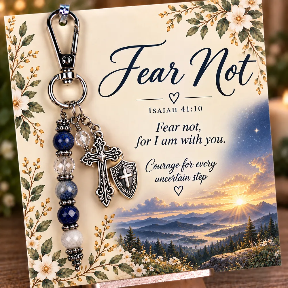 Fear Not keepsake keychain with its coordinating devotional card