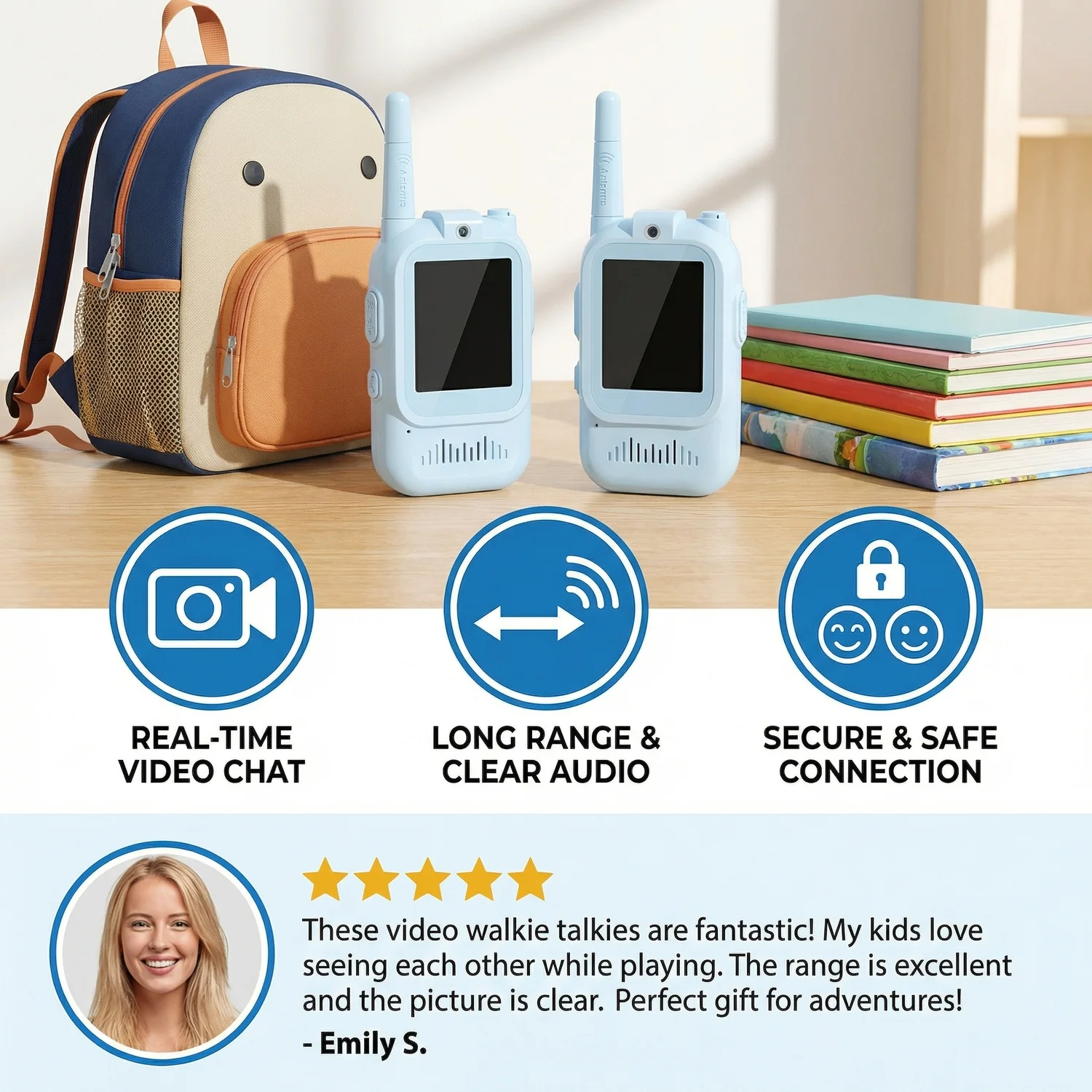 Kids video walkie talkie feature overview