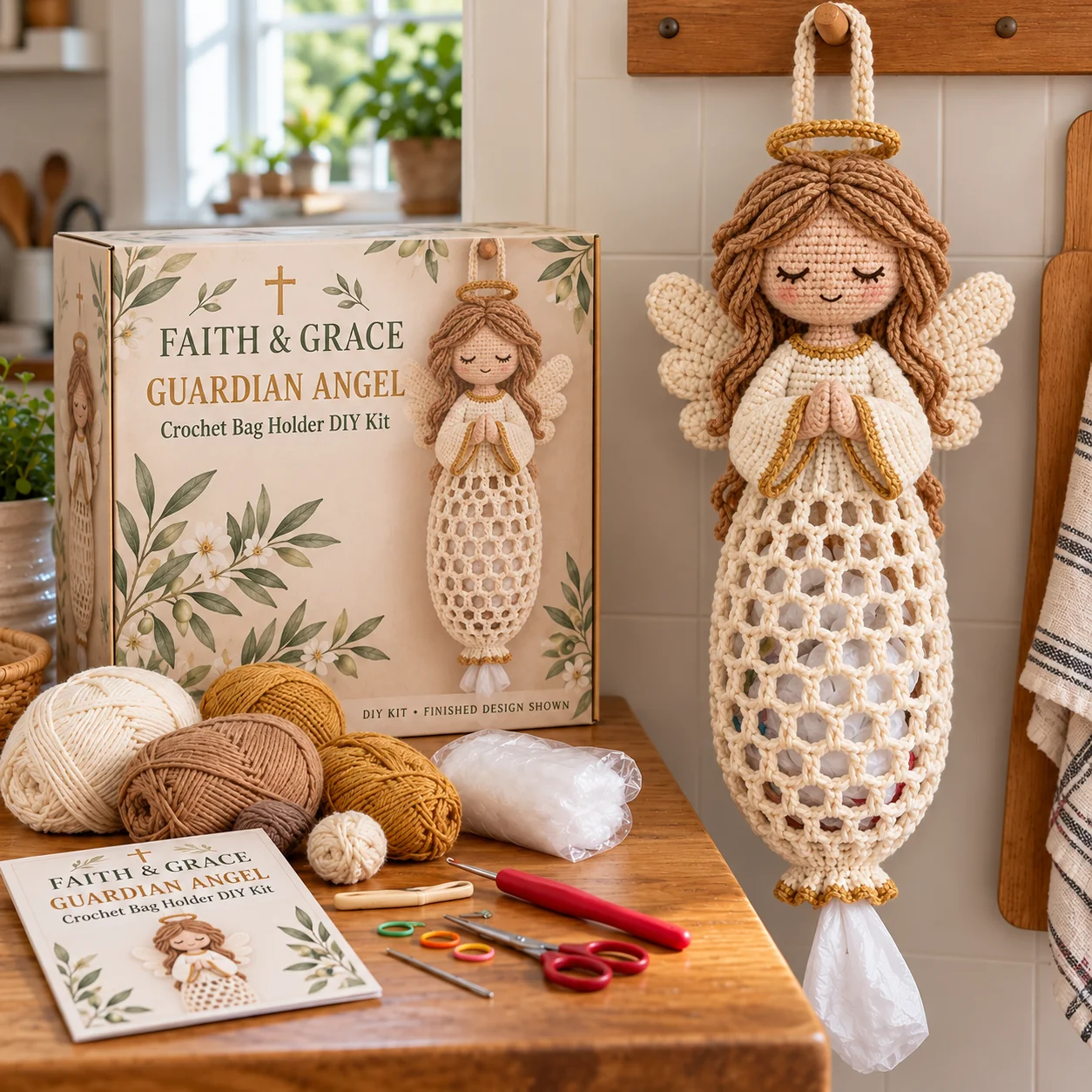 Shepherd's Lamb Christian crochet bag holder DIY kit