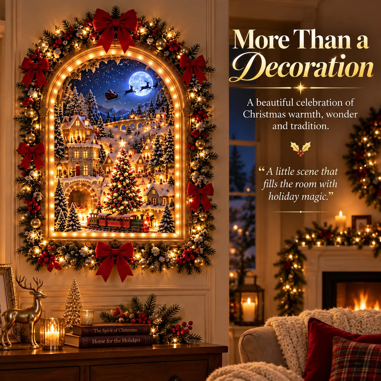 Christmas village wall decoration as a meaningful holiday gift