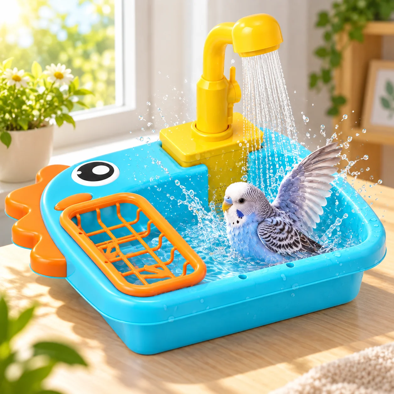 Automatic circulating bird bath and shower station