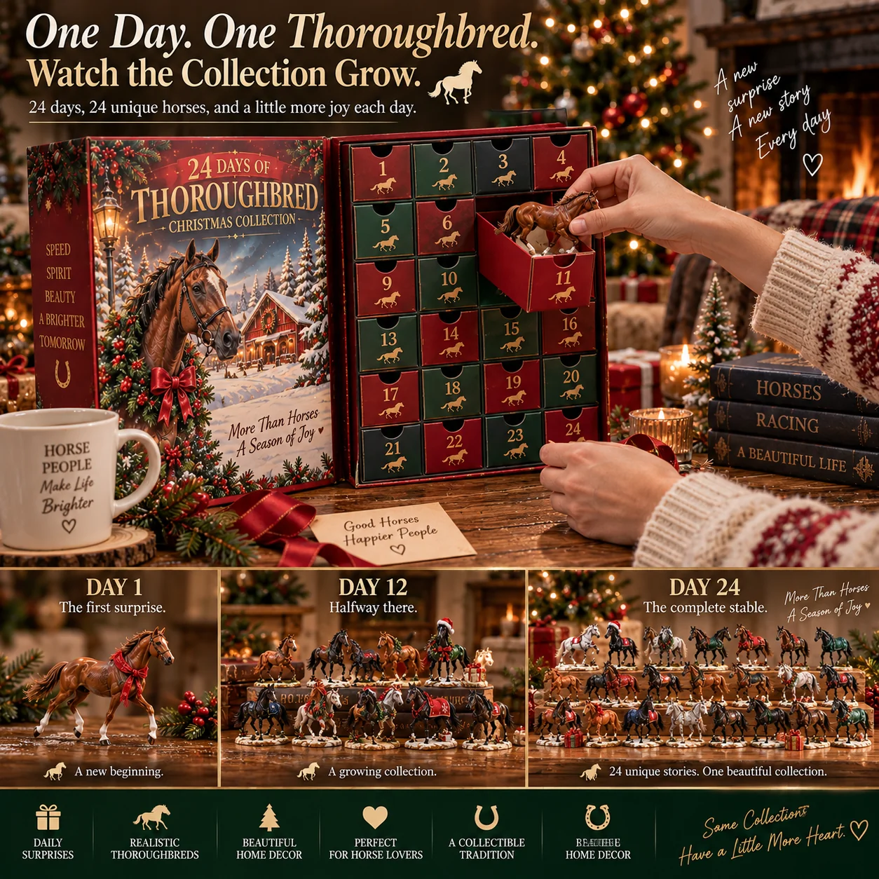 Thoroughbred collection growing from day one to day twenty-four