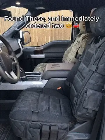 Military-inspired pickup seat cover