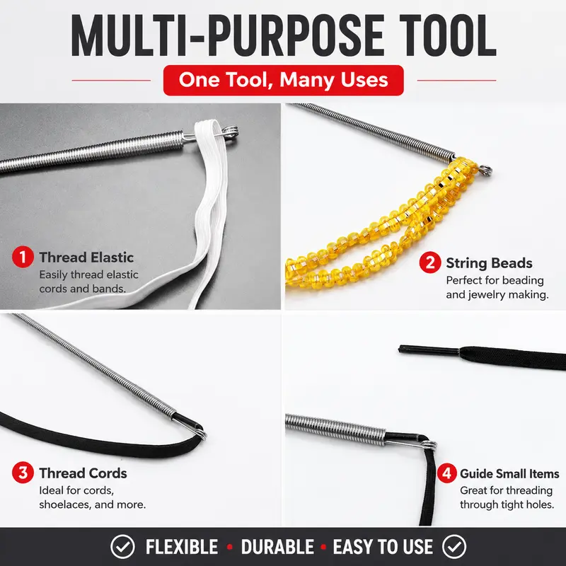How to use flexible drawstring threader tool